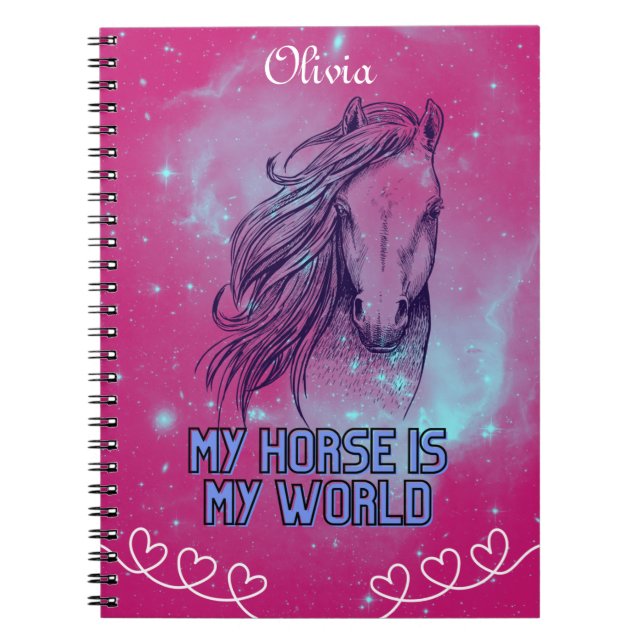Carnet My Horse Is My World Magenta  (Devant)