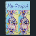 Carnet My Recipe Book Pansy Purple Flower Watercolour Art<br><div class="desc">My Recipes Journal Book Pansy Purple Flower Watercolour Art. A lovely design from one of my original flower garden watercolours.</div>
