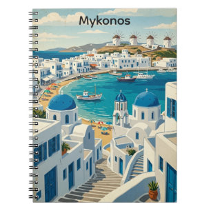 Carnet Mykonos Grèce Architecture Vintage Moulins à vent