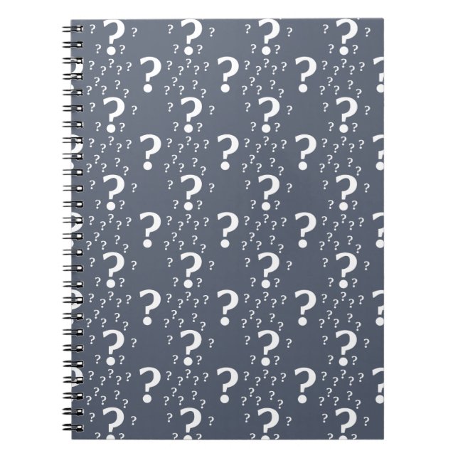Carnet Mystère question marque énigme puzzle bleu-gris (Devant)