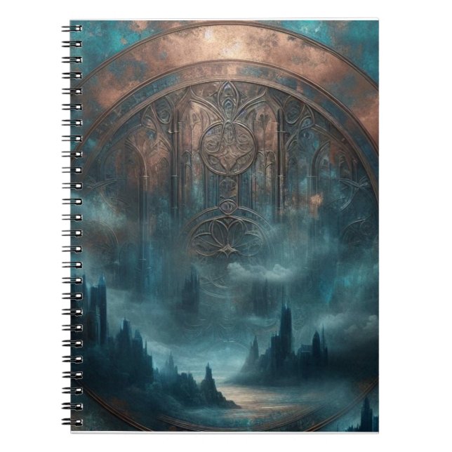 Carnet Mystic Gothic Steampunk Art - Blue Copper Patina  (Devant)