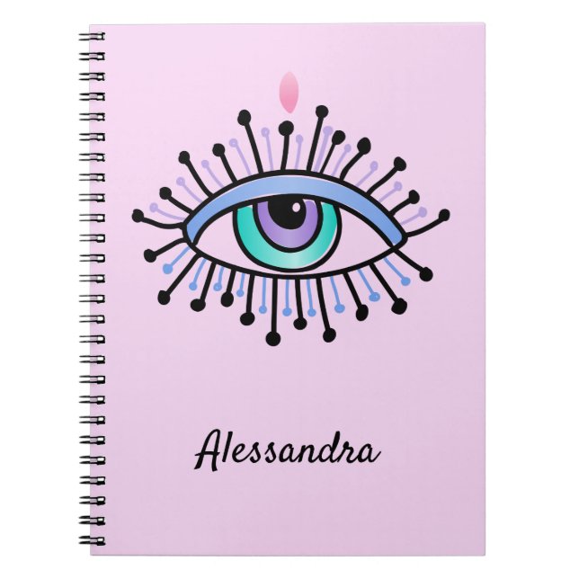 Carnet Mystical All-Seeing Eye Light  Pink  (Devant)