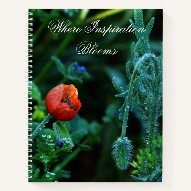 Carnet Mystical Botany Era Poppy and Dew Floral Notebook (Devant)