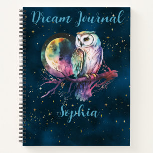 Carnet Mystical Rainbow Owl & Pleine lune Celestin Journa