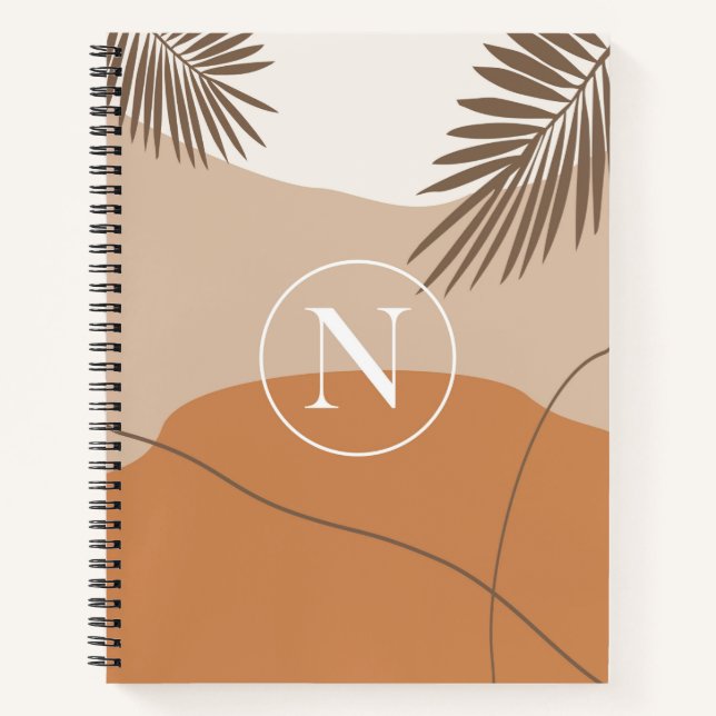 Carnet N - Lettre monographie initiale N Design abstrait (Devant)