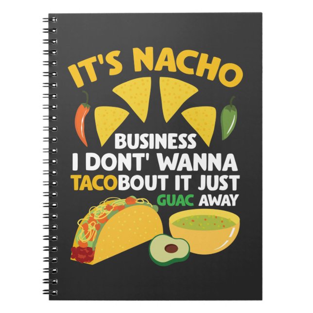 Carnet Nacho Taco Guacamole Dip Restauration rapide Cinco (Devant)