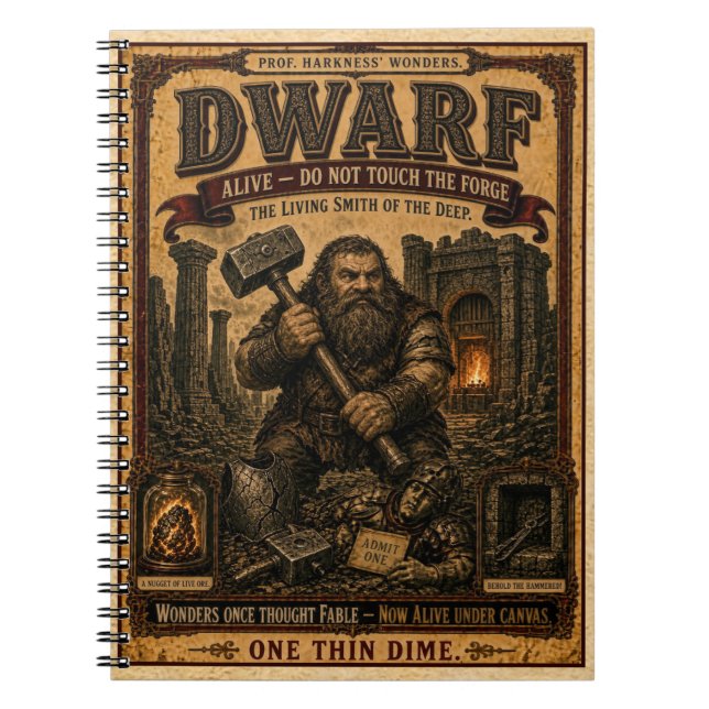 Carnet Nain, Monstre de Cirque Vintage (Devant)