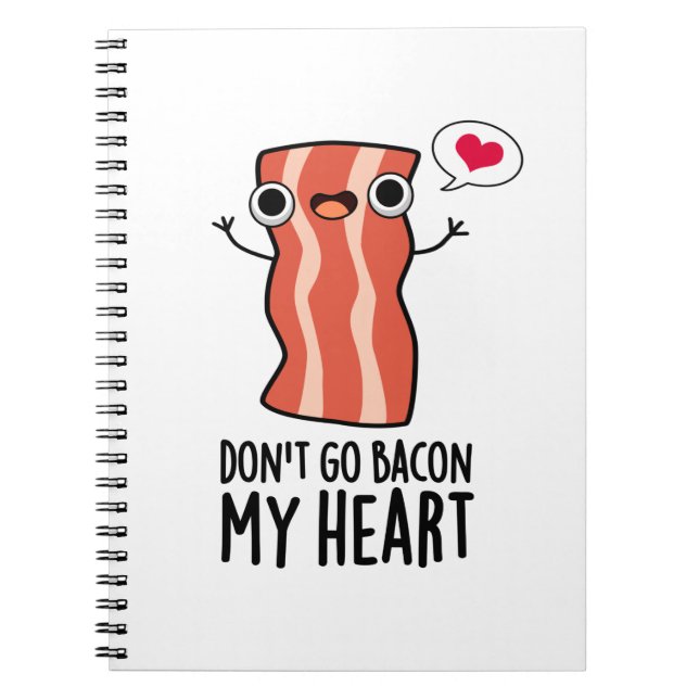 Carnet N'allez pas Bacon Mon coeur amusant jeu de nourrit (Devant)