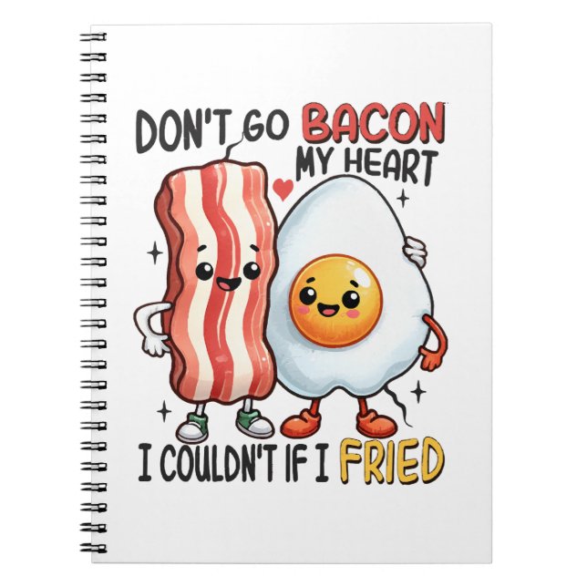 Carnet N'allez pas Baconner mon cœur (Devant)