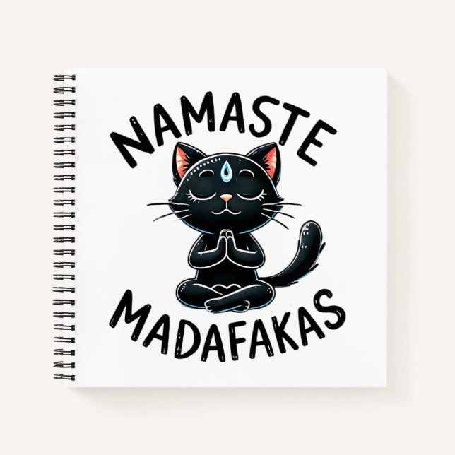 Carnet "Namaste Madafakas" Drôle Amoureux des chats (Devant)