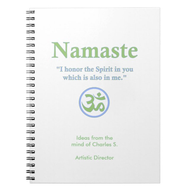 Carnet Namaste signification avec Om Symbole (Devant)