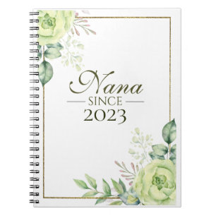 Carnet Nana depuis florale personnalisée écrite à la main