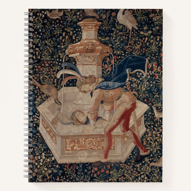 Carnet Narcissus at the Well, Medieval Tapestry (Devant)