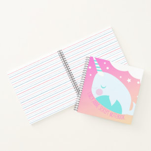 Carnet Narval Ombré Pastel Arc-en-ciel Écriture Manuscrit