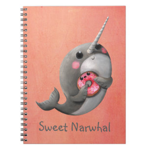 Carnet Narwhal timide avec le beignet