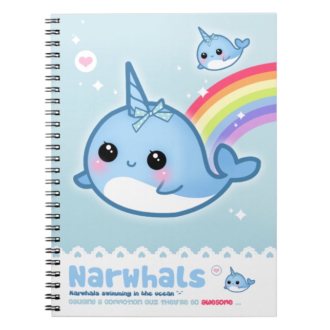 Carnet Narwhals de Kawaii (Devant)