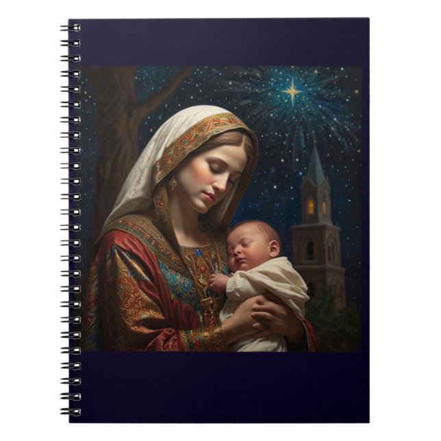 Carnet Nativité de Noël Vierge Marie & Jésus (Devant)