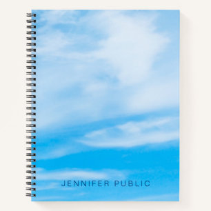Carnet Nature Ciel Bleu Nuages Blancs Moderne Personnalis