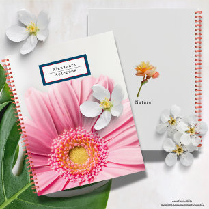 Carnet Nature et fleurs mignonnes Monogramme l Rose