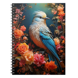 Carnet Nature lunaire Oiseau bleu