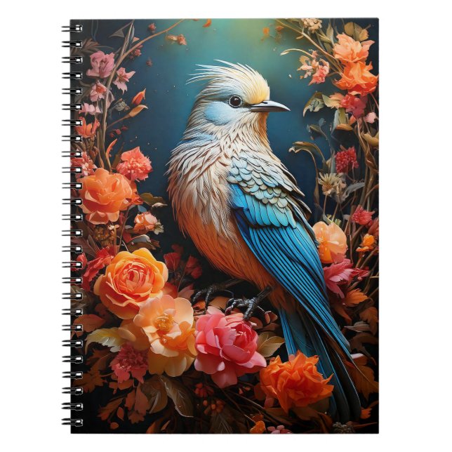 Carnet Nature lunaire Oiseau bleu (Devant)