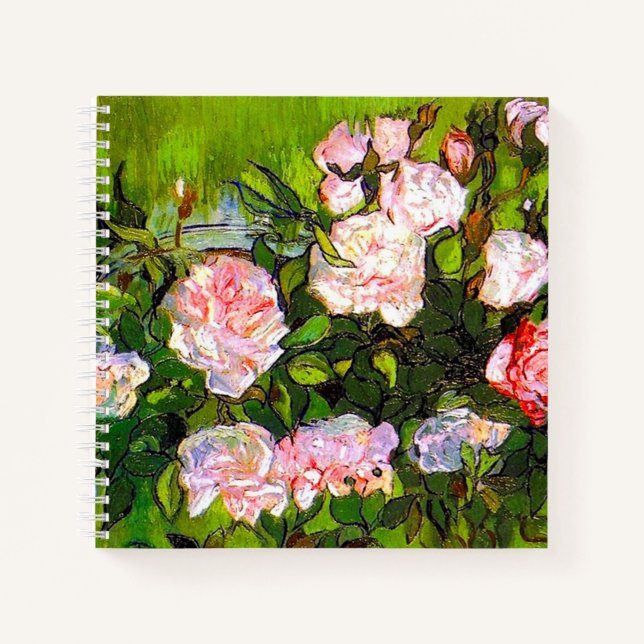 Carnet Nature morte de Van Gogh avec des roses roses (Devant)