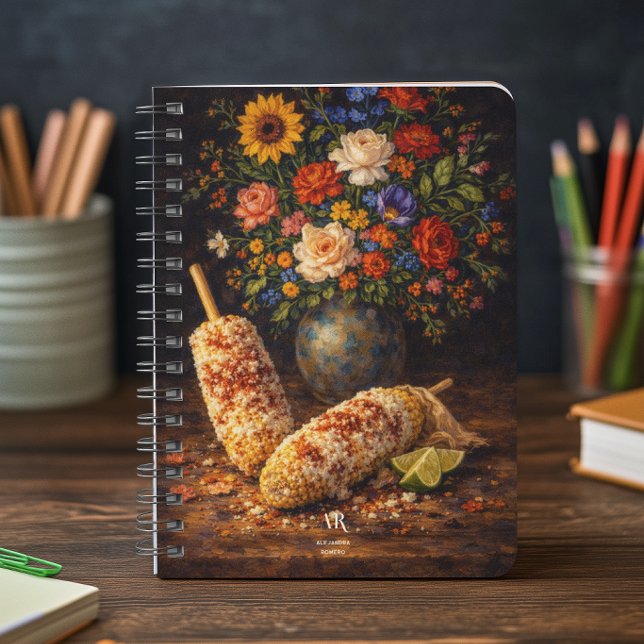Carnet Nature morte Floral Elote | Monogramme (Créateur téléchargé)