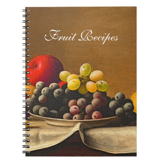 Carnet Nature morte, Pommes, Raisins, Recettes de fruits (Devant)