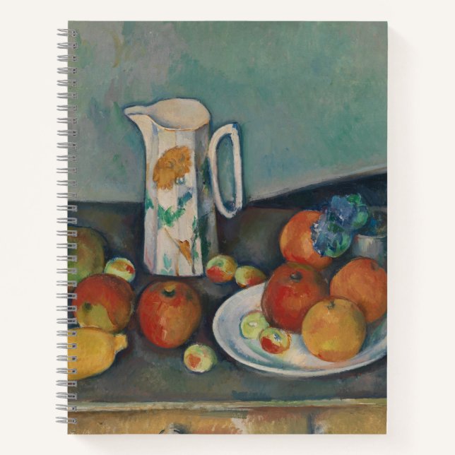 Carnet Nature morte, Pot à lait et fruits sur une table,  (Devant)