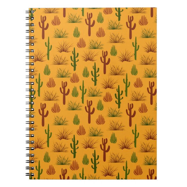 Carnet Nature sauvage Cactus Bushes Motif (Devant)