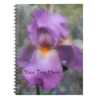 Carnet naturel de fleur d'Iris à lavande