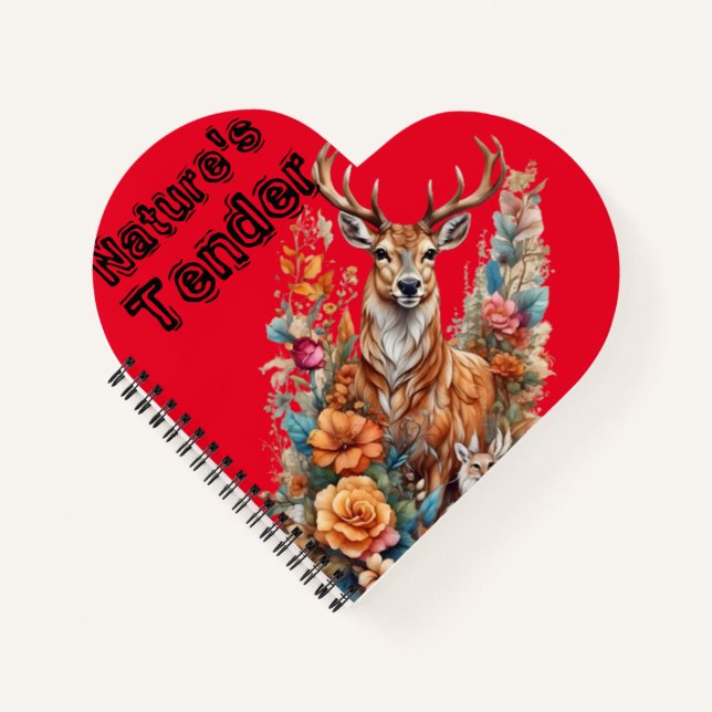 Carnet Nature's Tender : Cerfs de Forêt Enchantés et Pauv (Devant)