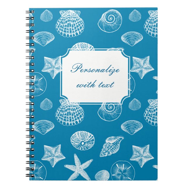 Carnet Nautical Beach Shells Aqua White (Devant)