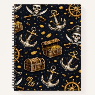 Carnet Nautical Pirate Pattern Notebook