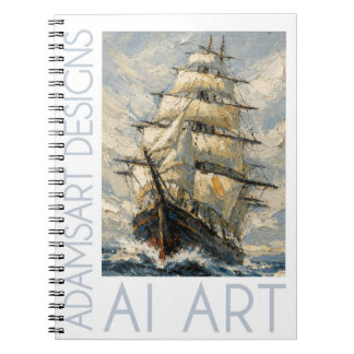 Carnet Navire à voiles classique en mer – Art nautique à 