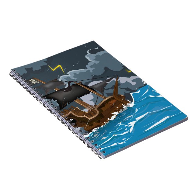 Carnet Navire Pirate dans la Tempête (Côté Droit)