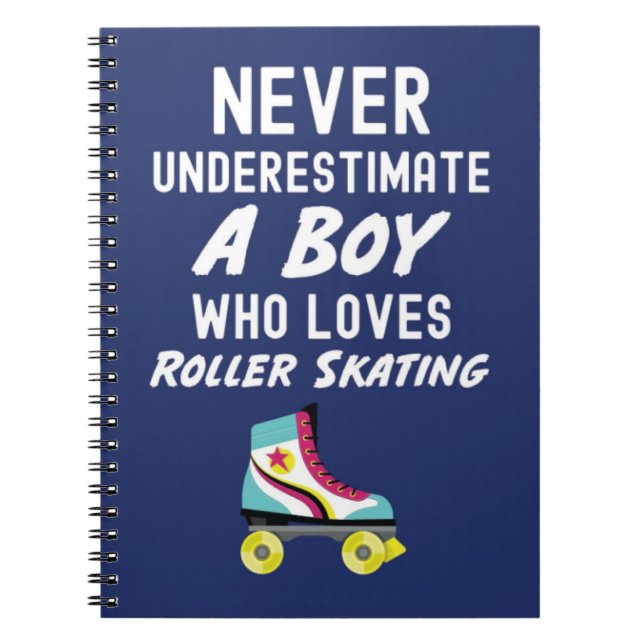 Carnet Navy Blue Roller Skating Gifts For Boys Skater Kid (Devant)