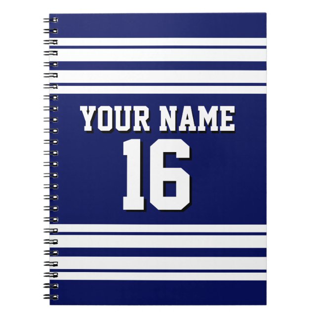 Carnet Navy Blue White Team (Devant)