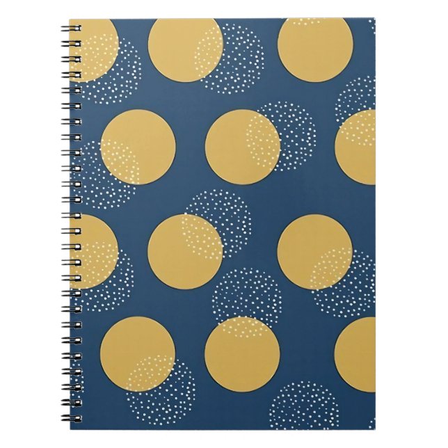 Carnet Navy moderne et pois dorés (Devant)