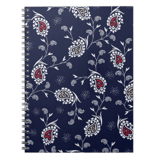 Carnet Navy Paisley : Design Motif élégant.