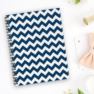 Carnet Navy Zigzag, Navy Chevron, Motif géométrique