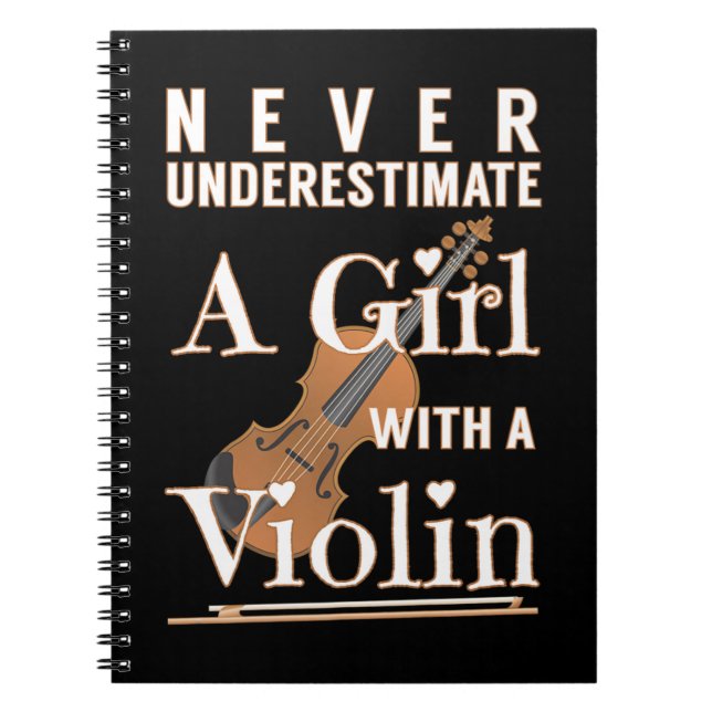 Carnet Ne jamais sous-estimer une fille avec un violon ca (Devant)