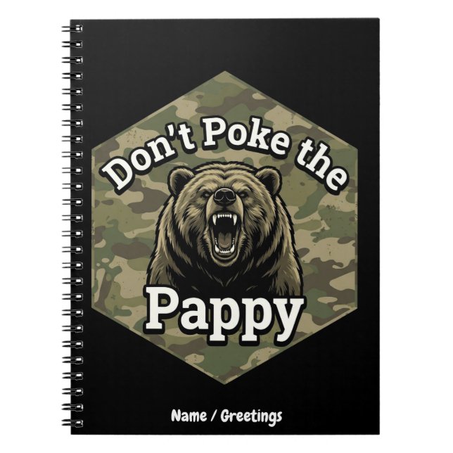 Carnet Ne Piquez pas Papy Ours Brun Drôle et Robustes (Devant)