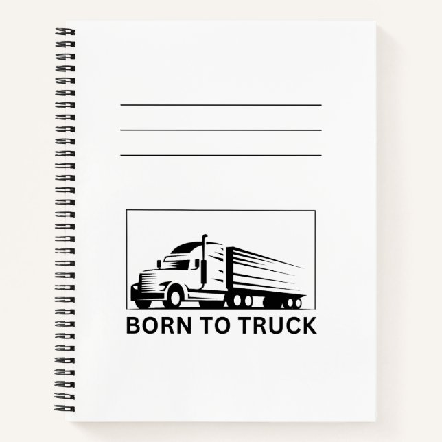 Carnet Né pour conduire un camion (noir) (Devant)