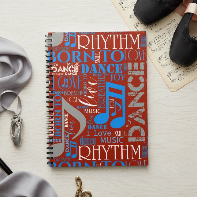 Carnet Né pour danser Bleu/Blanc/Toute couleur ID277 (Créateur téléchargé)