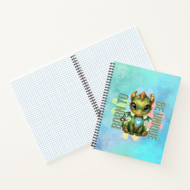 Carnet Né pour être unique Mignon dragon Sensibilisation  (Intérieur)