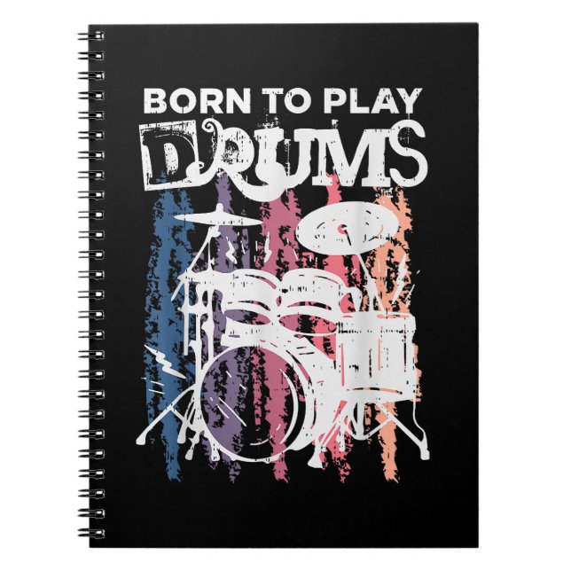 Carnet Né Pour Jouer Drumming Rock Music Band Drumme (Devant)