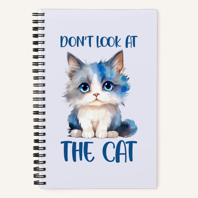 Carnet Ne regardez pas le chat - adorable chaton bleu (Recto)