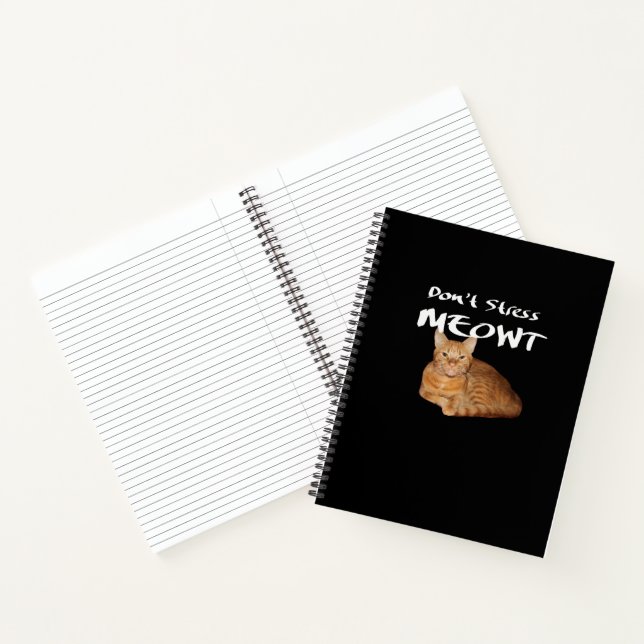 Carnet Ne stress pas Meowt - Orange Chat me stress Out (Intérieur)