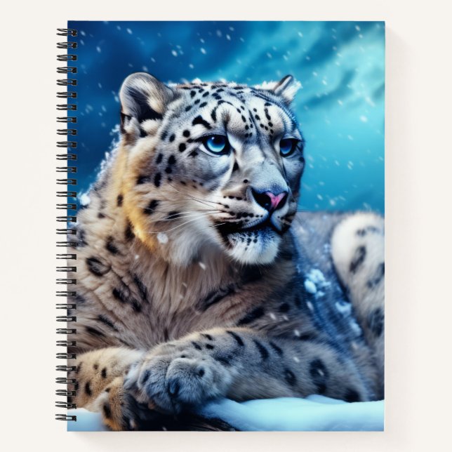 Carnet Neige léopard animal faune sauvage Mur Art (Devant)